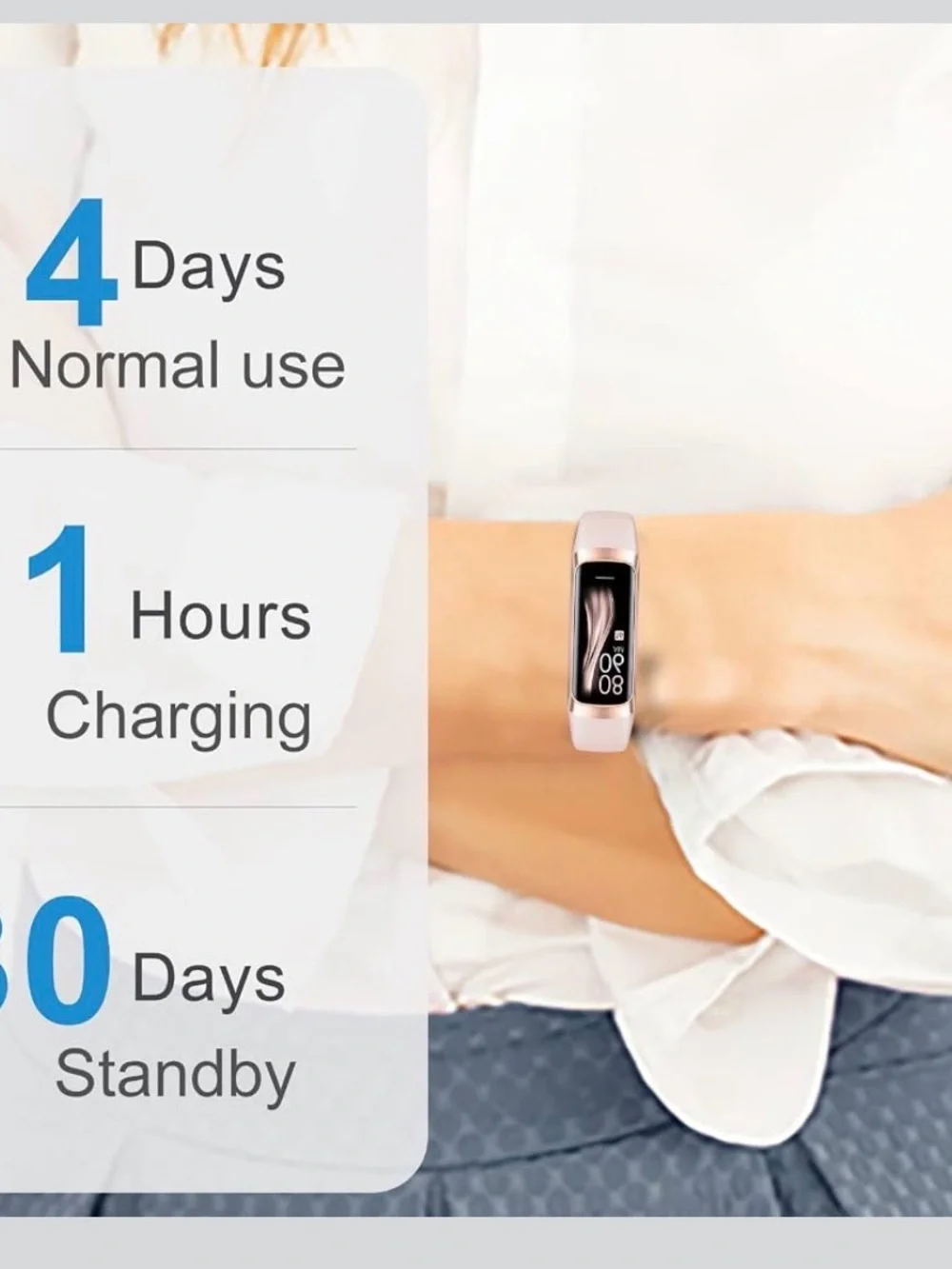 NIB Zeacool Pink Fitness Tracker Smartwatch